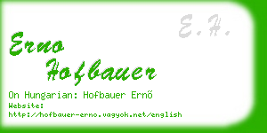 erno hofbauer business card