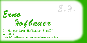 erno hofbauer business card